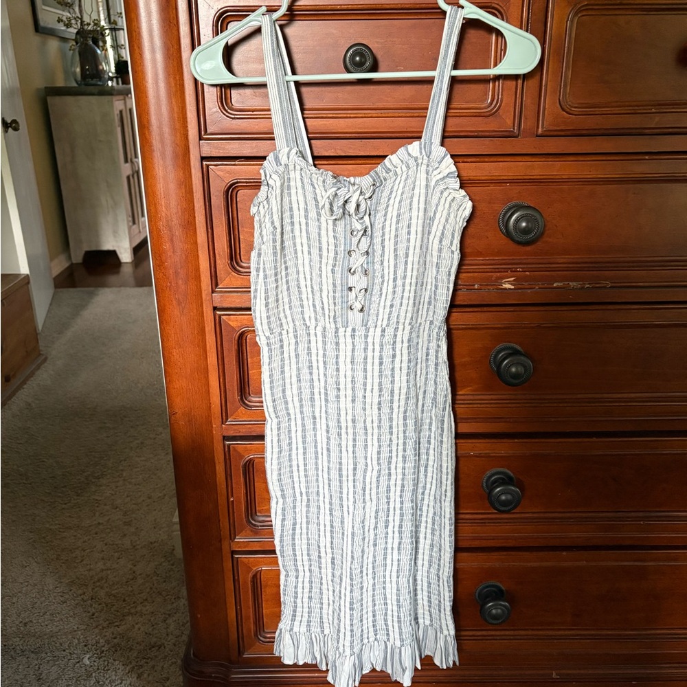 Sincerely Jules Blue and White Striped Mini Dress